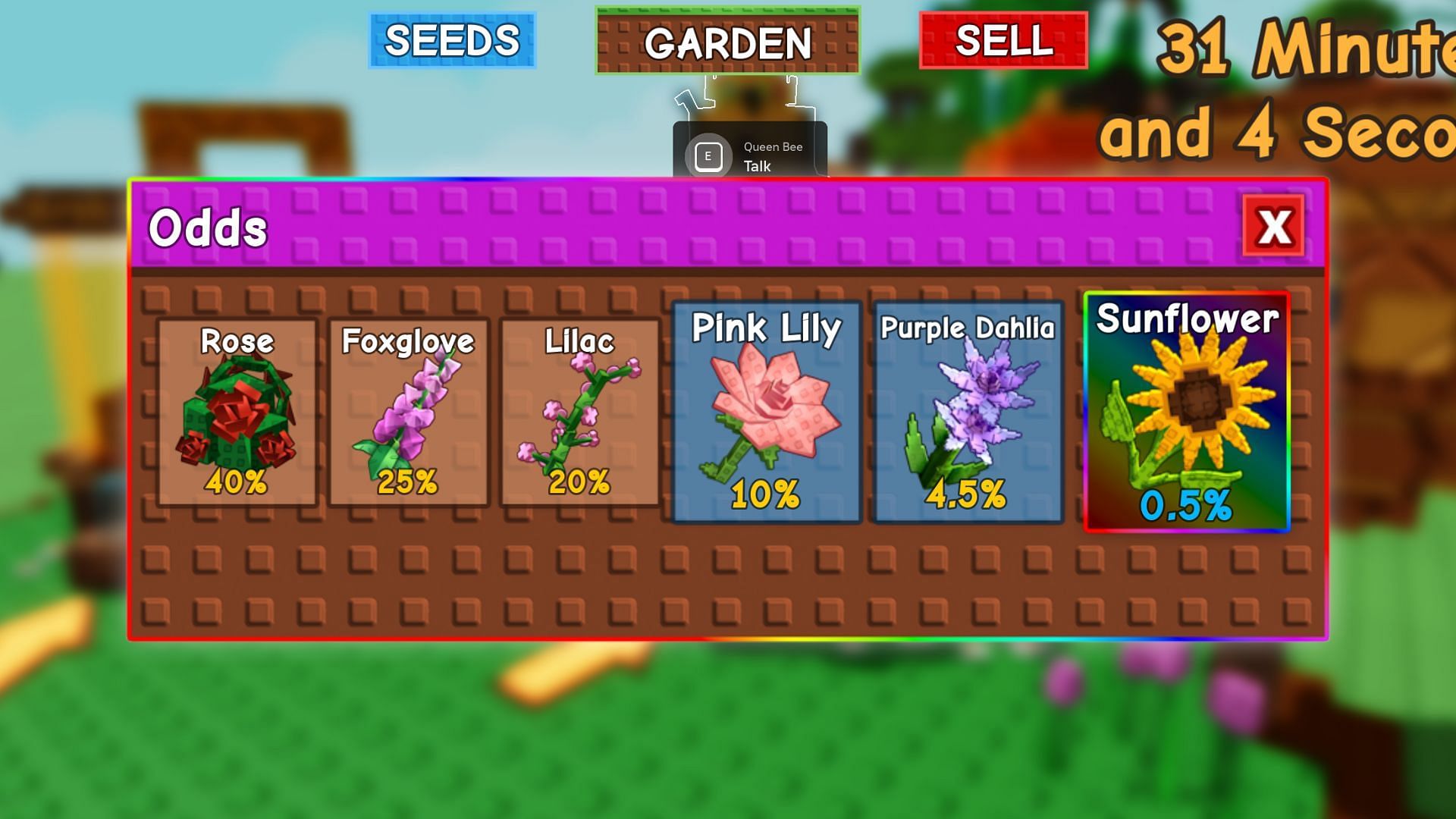 You can get one of the crafting items from the Flower Seed Pack (Image via Roblox)